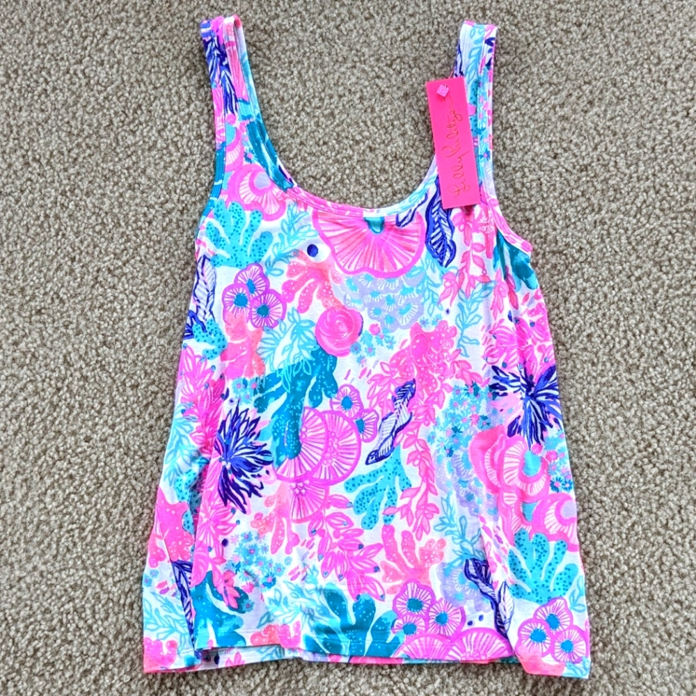 Lilly Pulitzer Seaside Carnivale Tank Top PJ Knit Size Small Style 009061 NEW